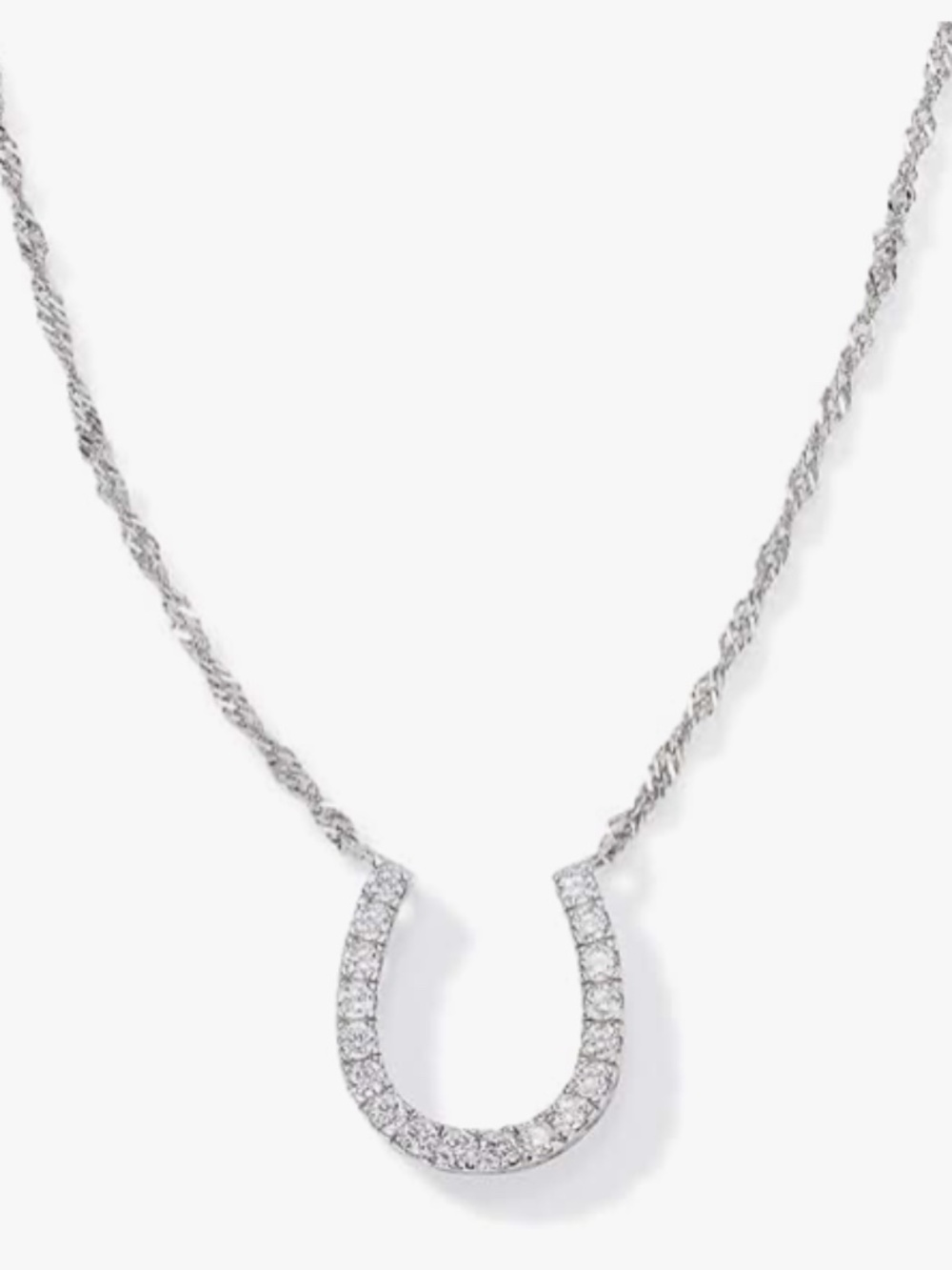 Sterling Silver Gemstone Horseshoe Pendant Necklace